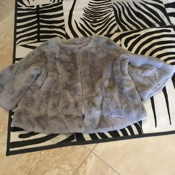 Marina Rinaldi Gray Fur Jacket - Picture 1 of 3